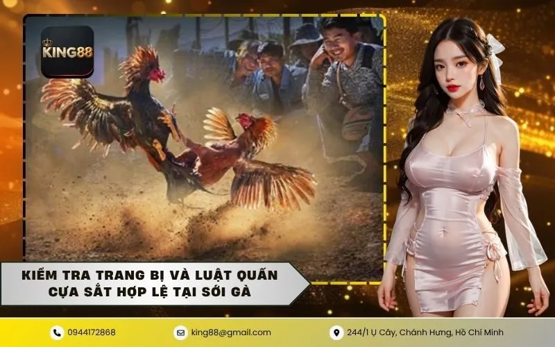 Kiểm tra trang bị và luật quấn cựa sắt hợp lệ tại sới gà